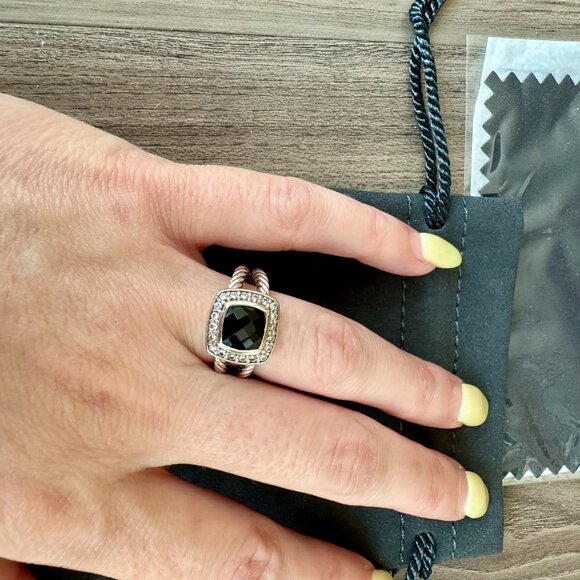 David Yurman Petite Albion Black Onyx Ring Size 6 - Picture 9 of 15